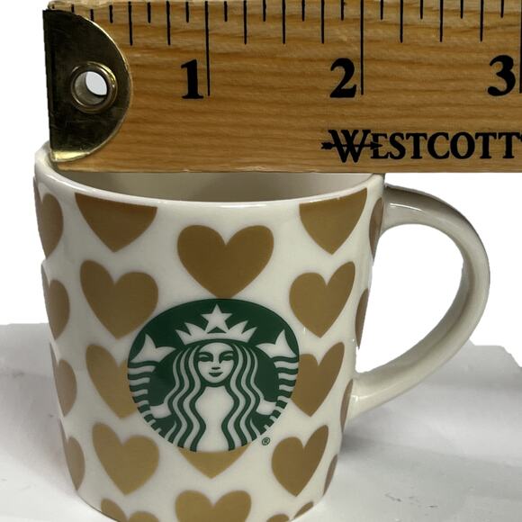 Starbucks 2015 Siren Love Gold Heart Demitasse Espresso Coffee Mini Mug Cup - Picture 11 of 12